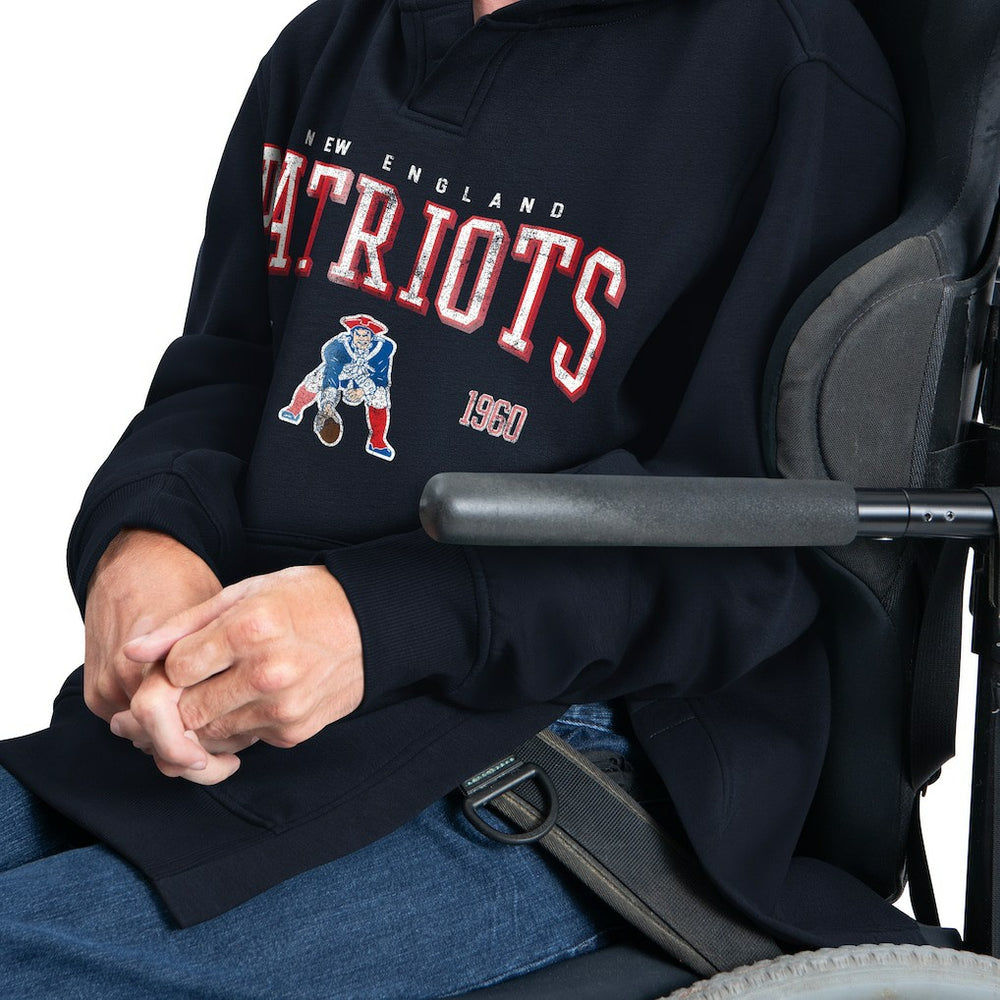 New England Patriots G-III Sports by Carl Banks Adaptive Team Spirit Graphic Fleece Pullover Hoodie Navy