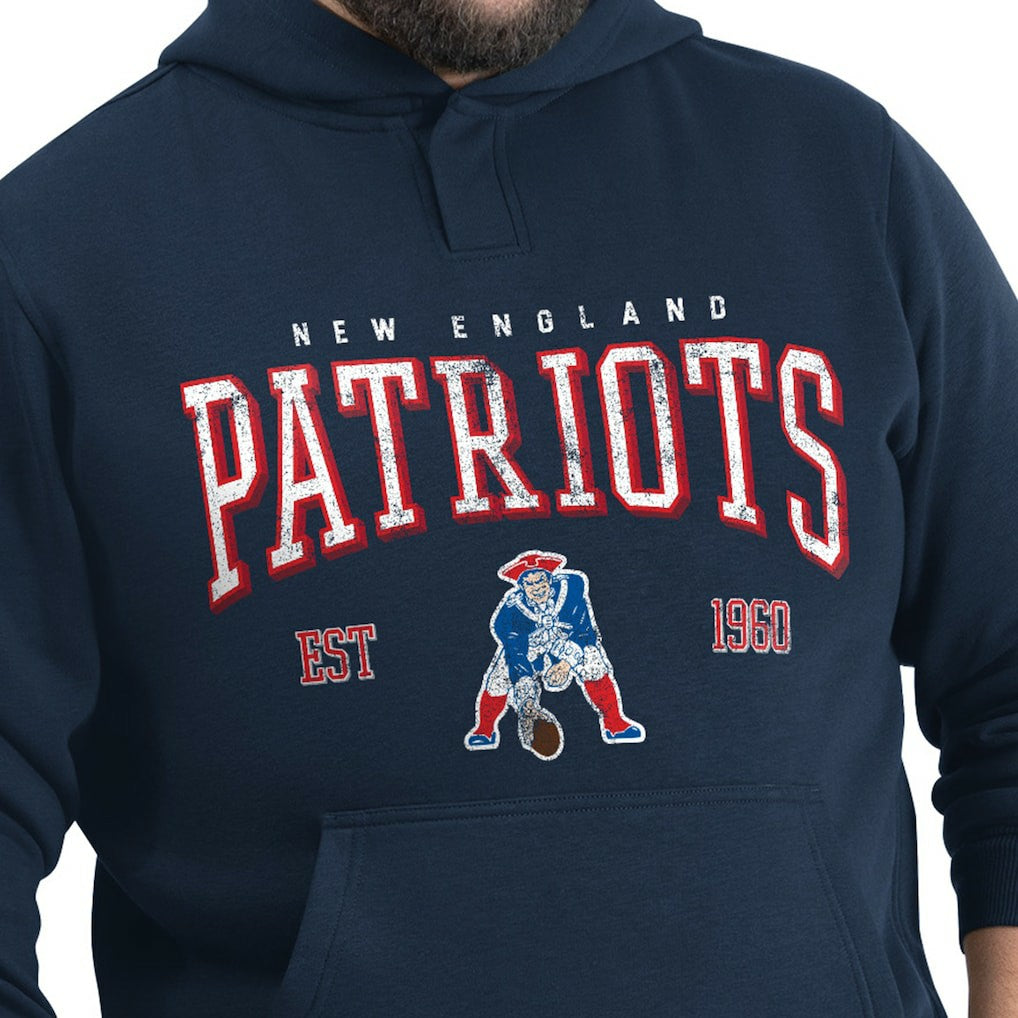 New England Patriots G-III Sports by Carl Banks Adaptive Team Spirit Graphic Fleece Pullover Hoodie Navy