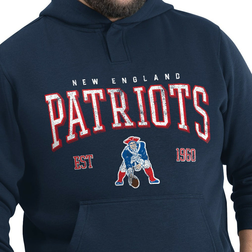 New England Patriots G-III Sports by Carl Banks Adaptive Team Spirit Graphic Fleece Pullover Hoodie Navy