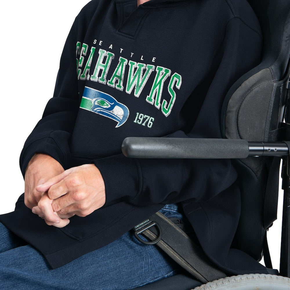 Seattle Seahawks G-III Sports by Carl Banks Adaptive Team Spirit Graphic Fleece Pullover Hoodie College Navy
