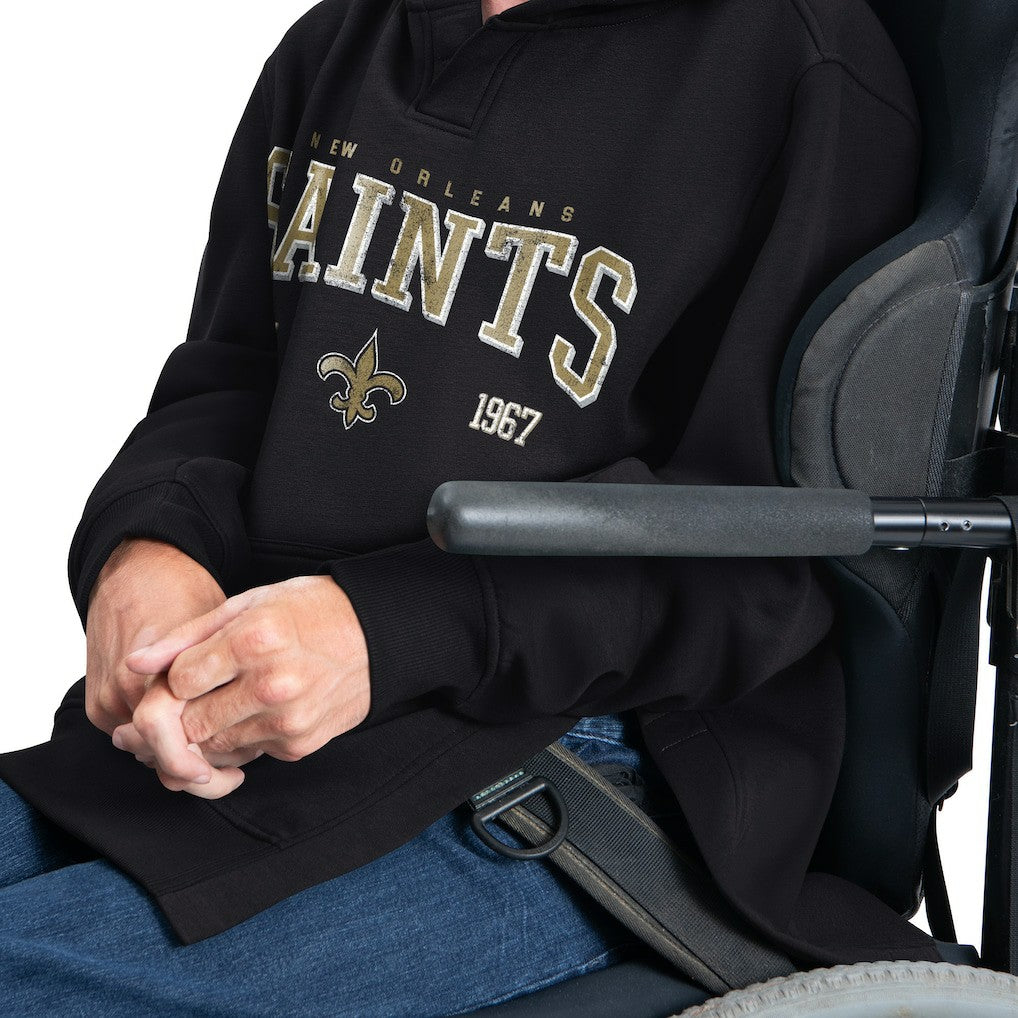 New Orleans Saints G-III Sports by Carl Banks Adaptive Team Spirit Graphic Fleece Pullover Hoodie Black