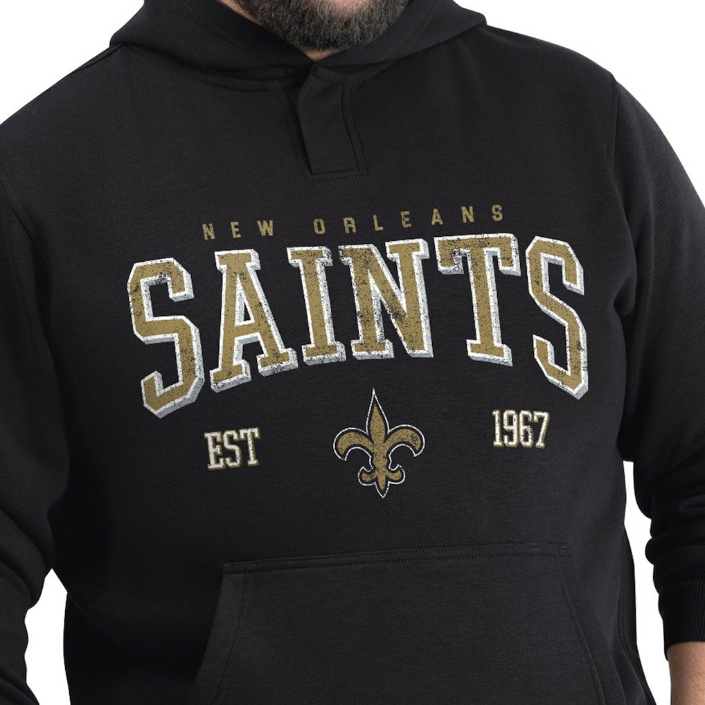 New Orleans Saints G-III Sports by Carl Banks Adaptive Team Spirit Graphic Fleece Pullover Hoodie Black