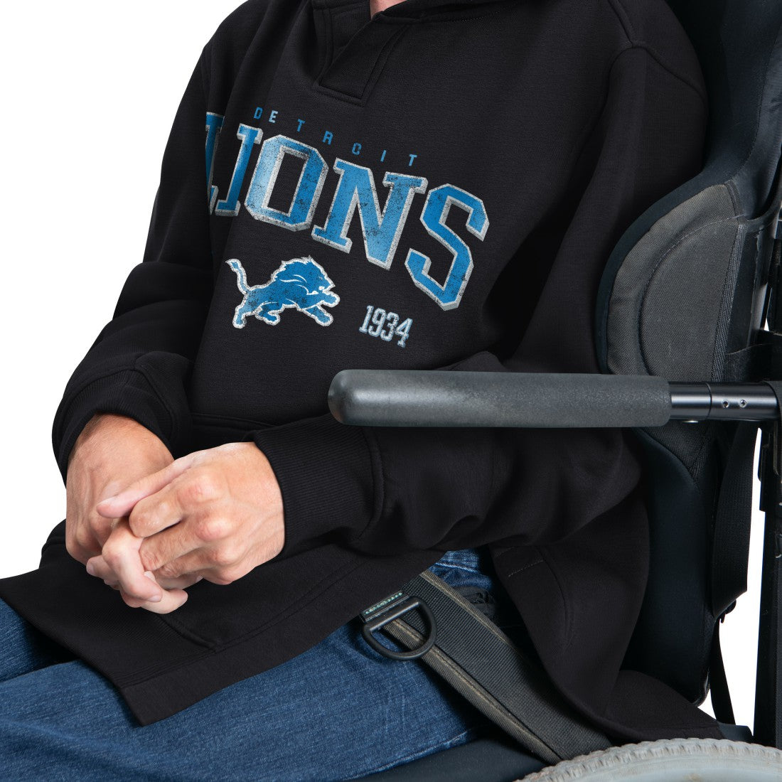 Detroit Lions G-III Sports by Carl Banks Adaptive Team Spirit Graphic Fleece Pullover Hoodie Black