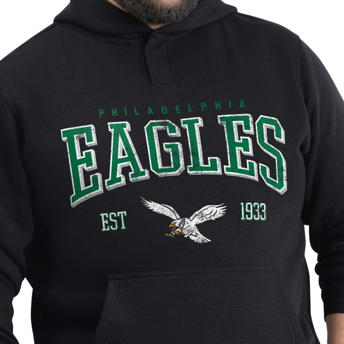 Philadelphia Eagles G-III Sports by Carl Banks Adaptive Team Spirit Graphic Fleece Pullover Hoodie Black