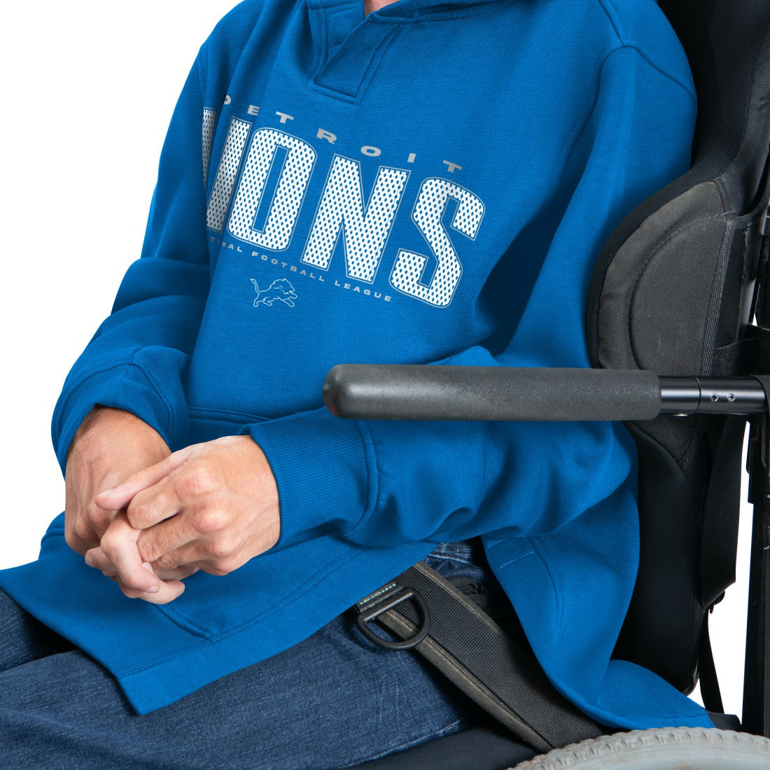 Detroit Lions G-III Sports by Carl Banks Adaptive Mesh Effect Team Graphic Fleece Pullover Hoodie Royal