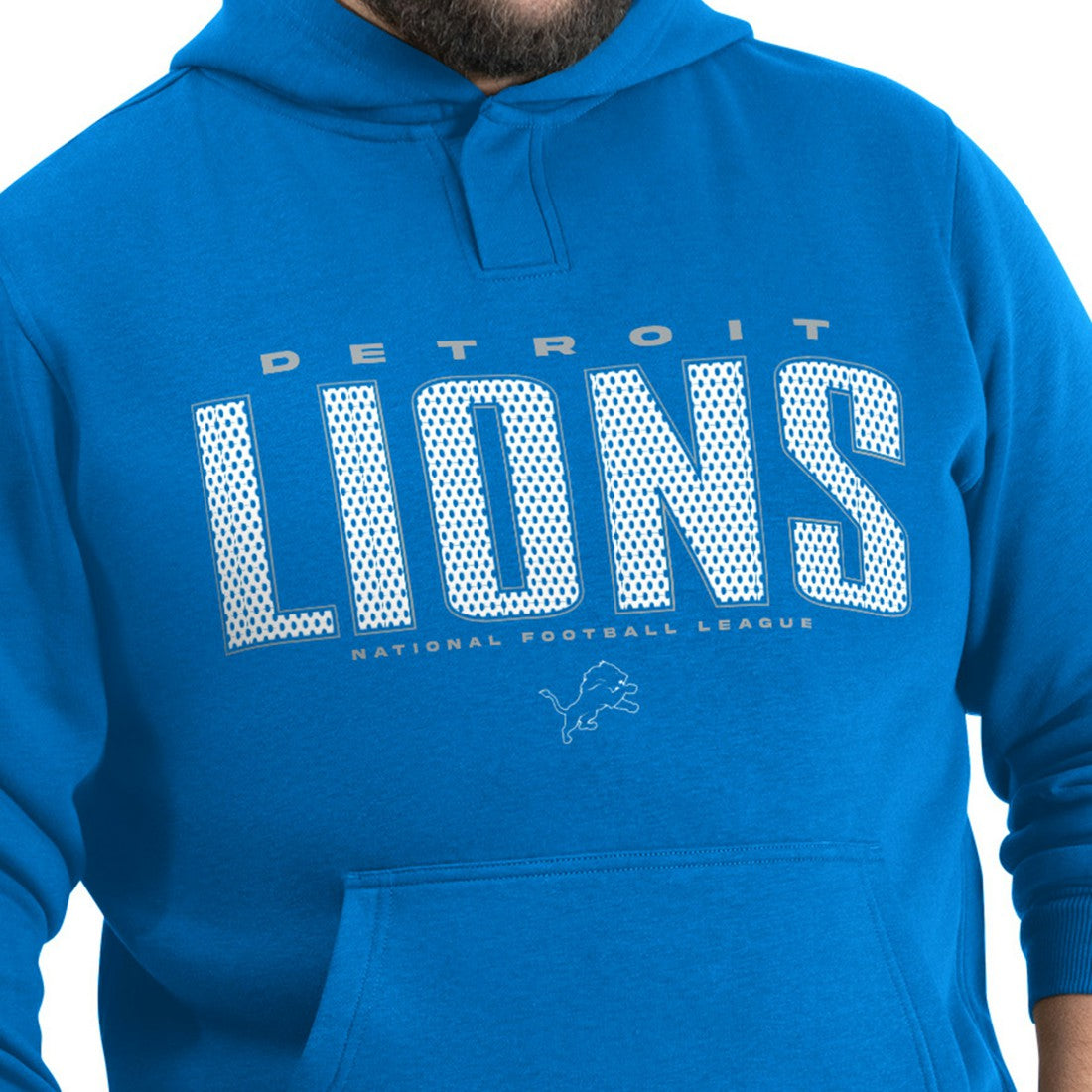 Detroit Lions G-III Sports by Carl Banks Adaptive Mesh Effect Team Graphic Fleece Pullover Hoodie Royal