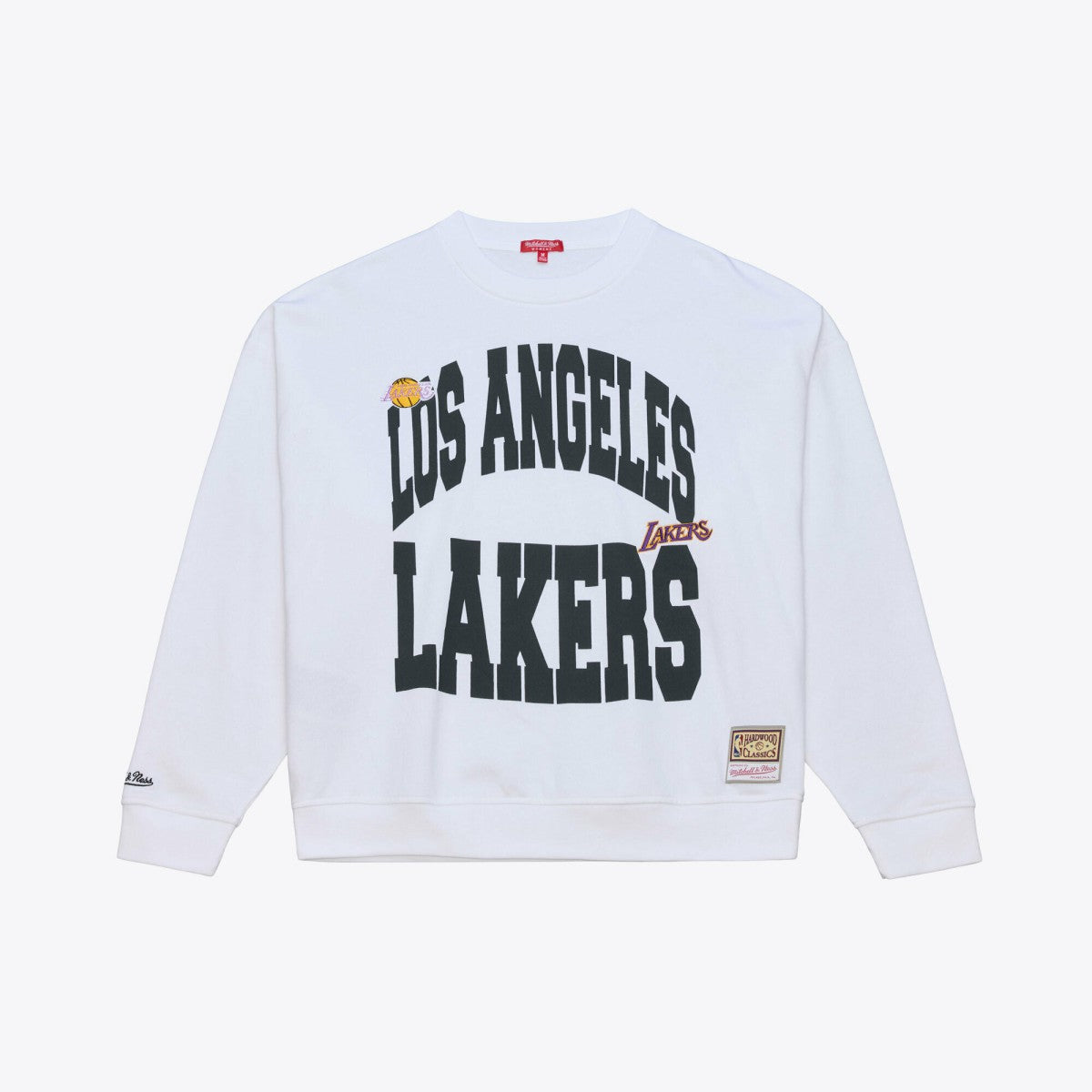 Los Angeles Lakers Women's Lightweight Block Letter Sweatshirt White | Mitchell & Ness US