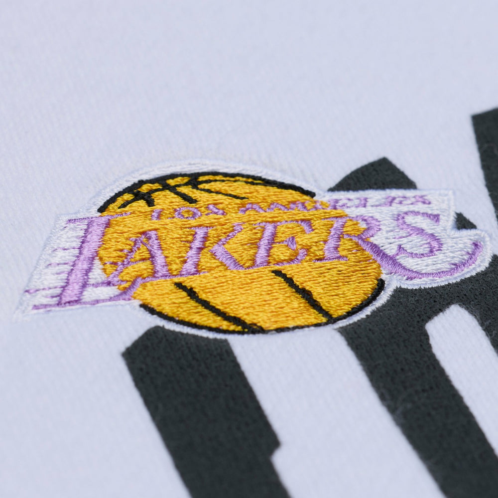 Los Angeles Lakers Women's Lightweight Block Letter Sweatshirt White | Mitchell & Ness US