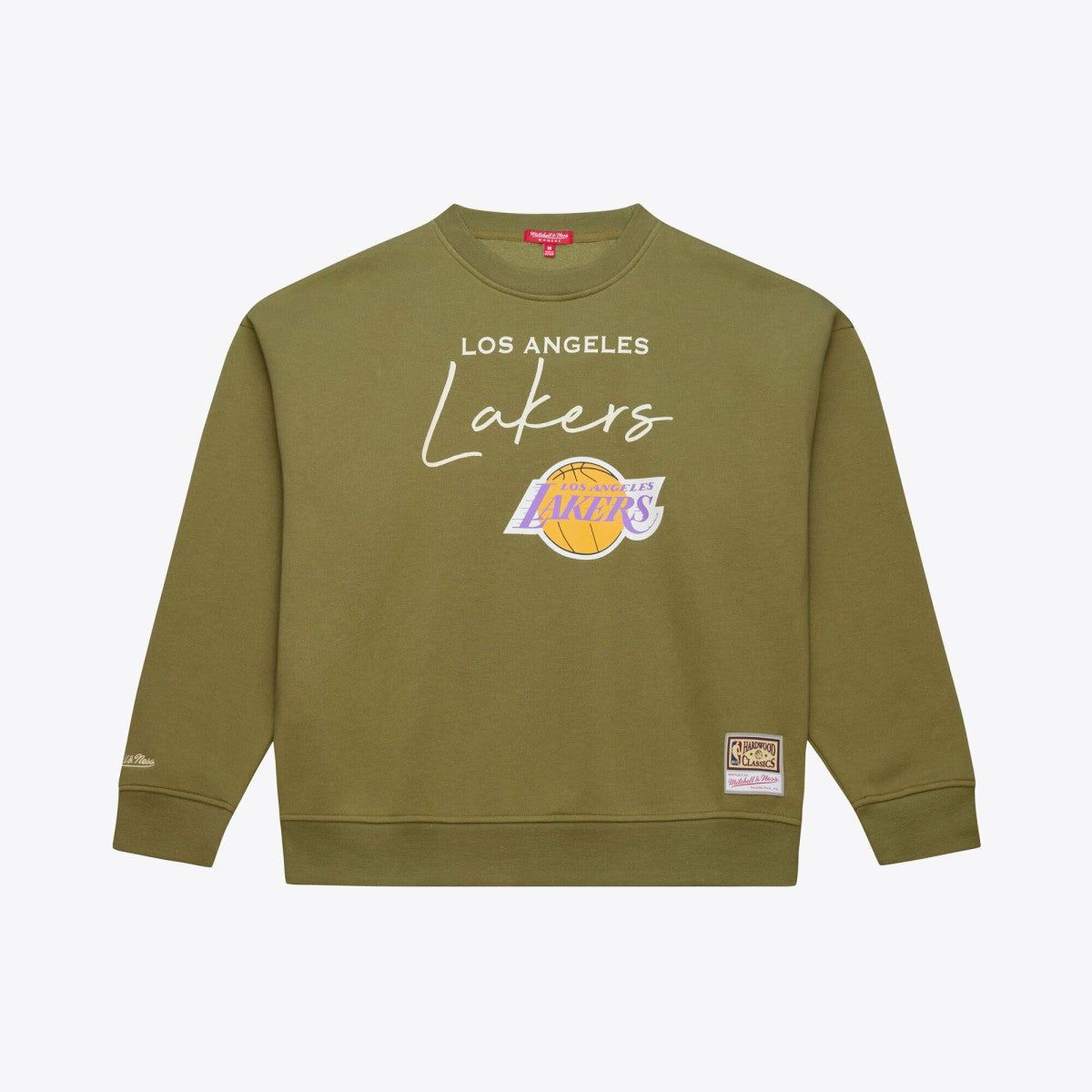 Los Angeles Lakers Women's Lightweight Script Sweatshirt Olive | Mitchell & Ness outlet