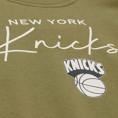 New York Knicks Women's Lightweight Script Sweatshirt Olive | Mitchell & Ness Near Me