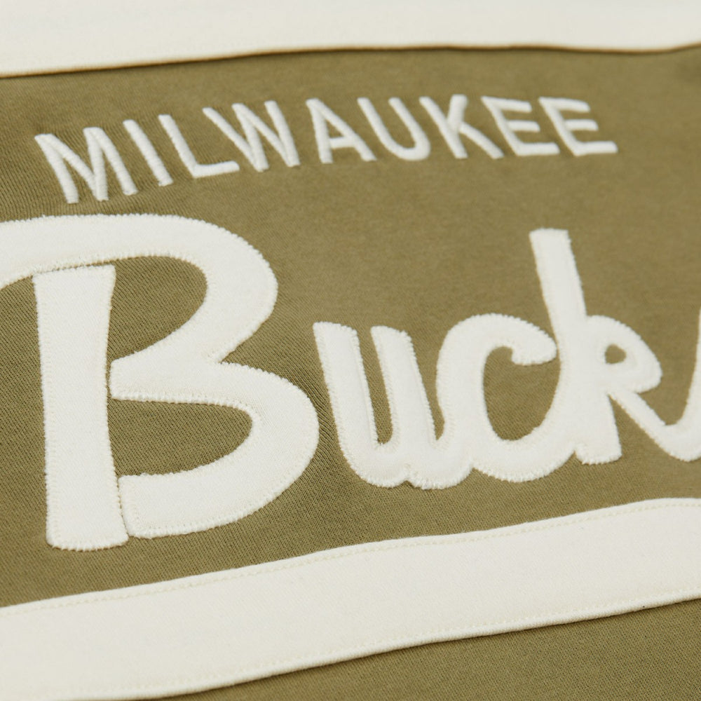 Milwaukee Bucks Double Clutch Head Coach Hoodie Olive | Mitchell & Ness online