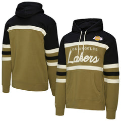 Los Angeles Lakers Double Clutch Head Coach Hoodie Olive/Black | Mitchell & Ness for sale
