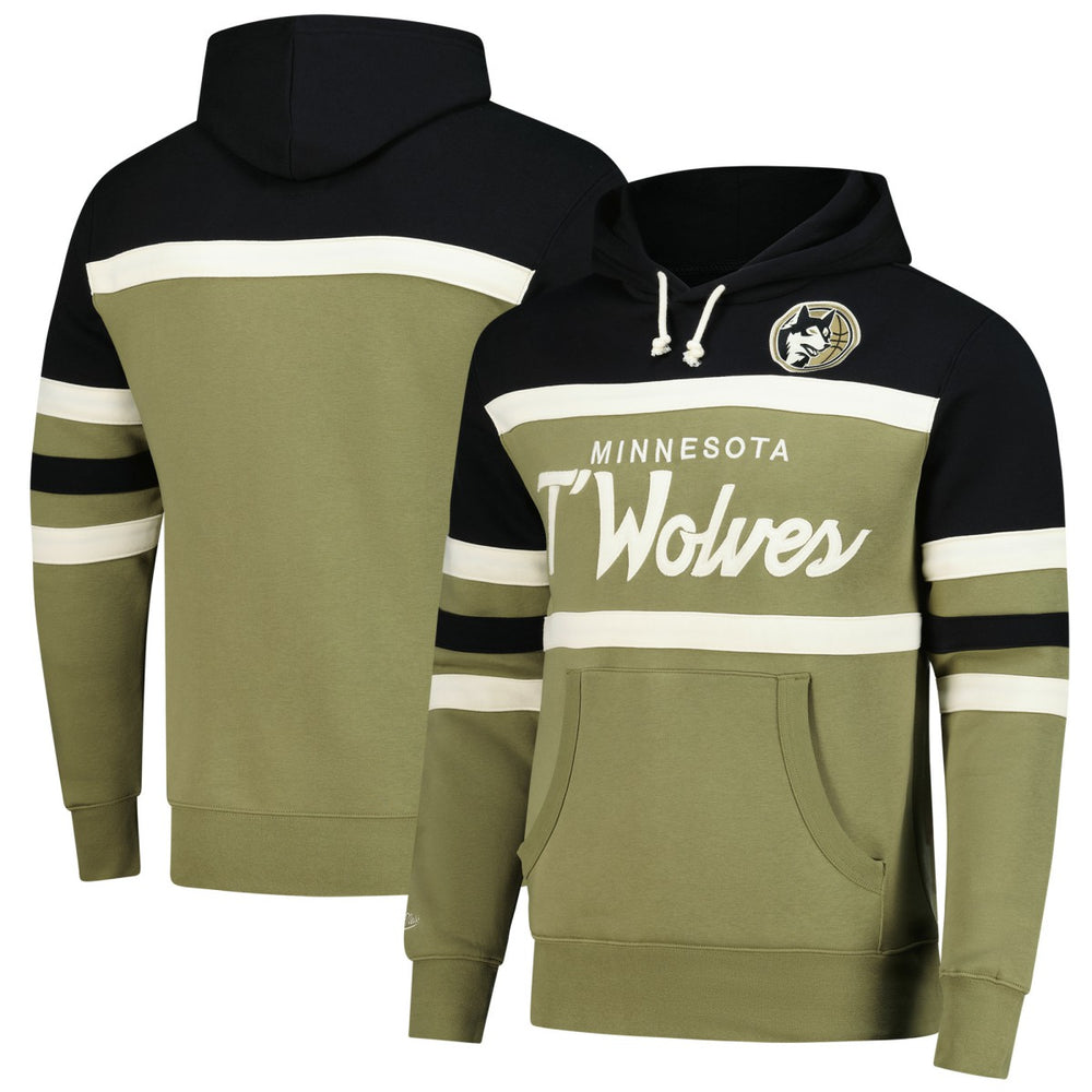 Minnesota Timberwolves Double Clutch Head Coach Hoodie Olive/Black | Mitchell & Ness Near Me