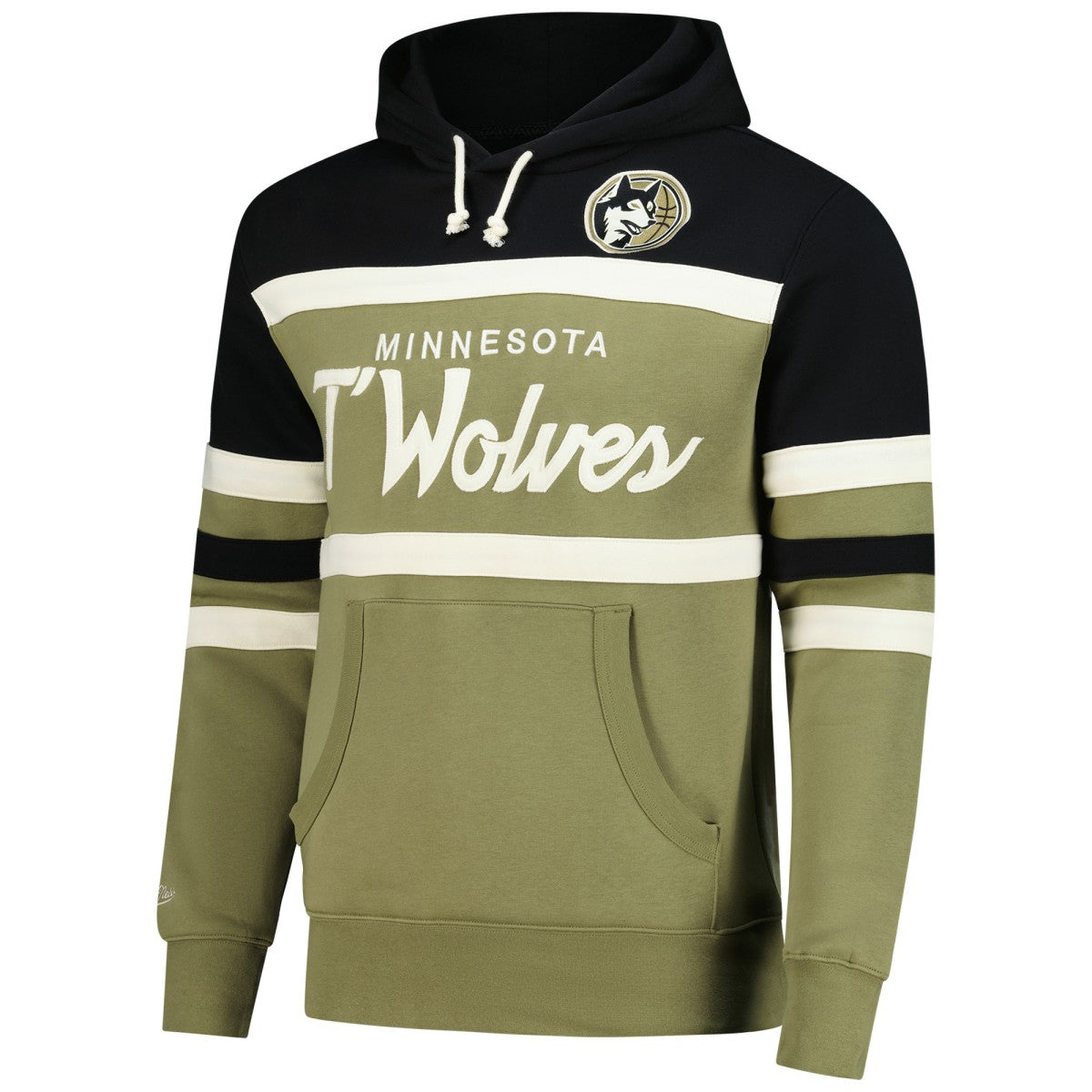 Minnesota Timberwolves Double Clutch Head Coach Hoodie Olive/Black | Mitchell & Ness Near Me