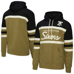 Philadelphia 76ers Double Clutch Head Coach Hoodie Olive | Mitchell & Ness Lifestyle