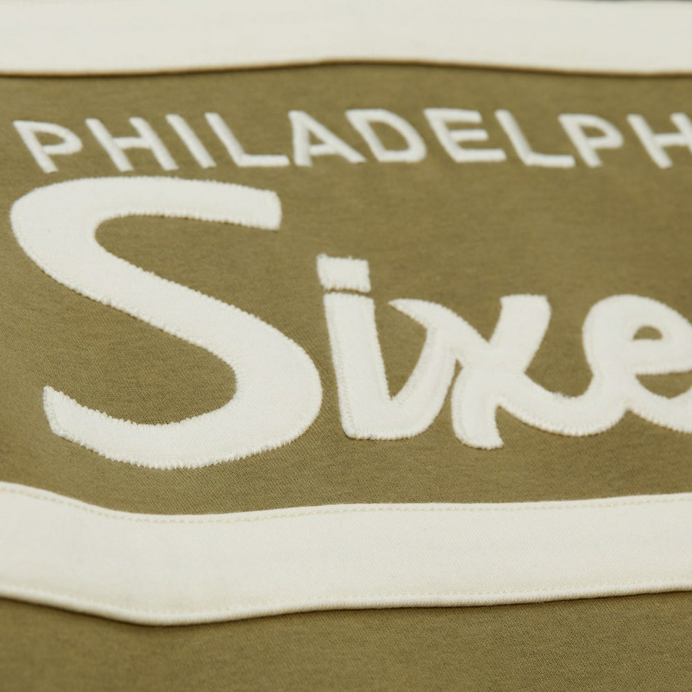 Philadelphia 76ers Double Clutch Head Coach Hoodie Olive | Mitchell & Ness Lifestyle