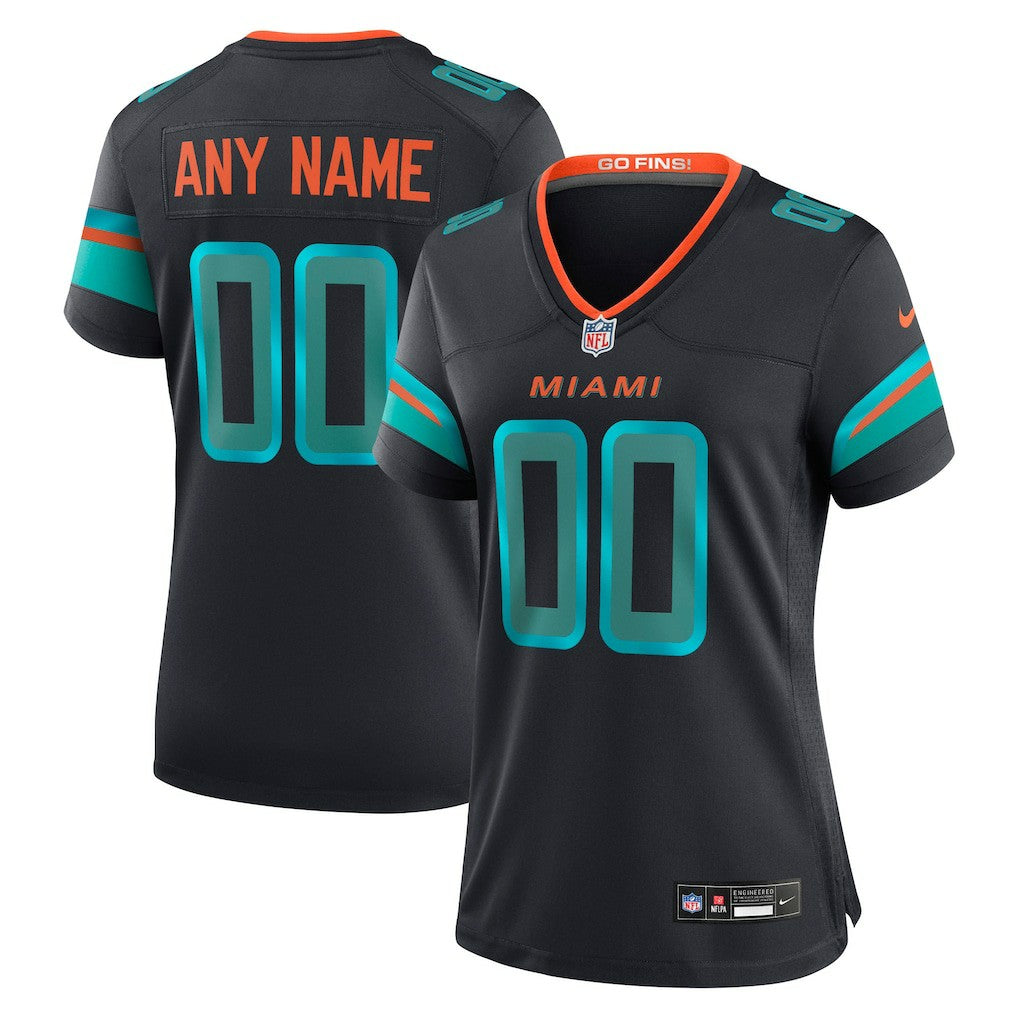 Nike Miami Dolphins Women's 2025 Rivalries Collection Custom Game Jersey Pitch Blue