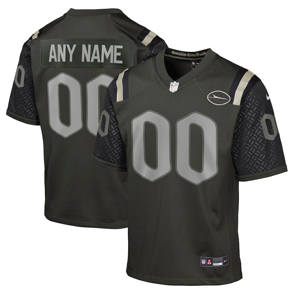 Nike New York Jets Youth 2025 Rivalries Collection Custom Game Jersey Gotham Green