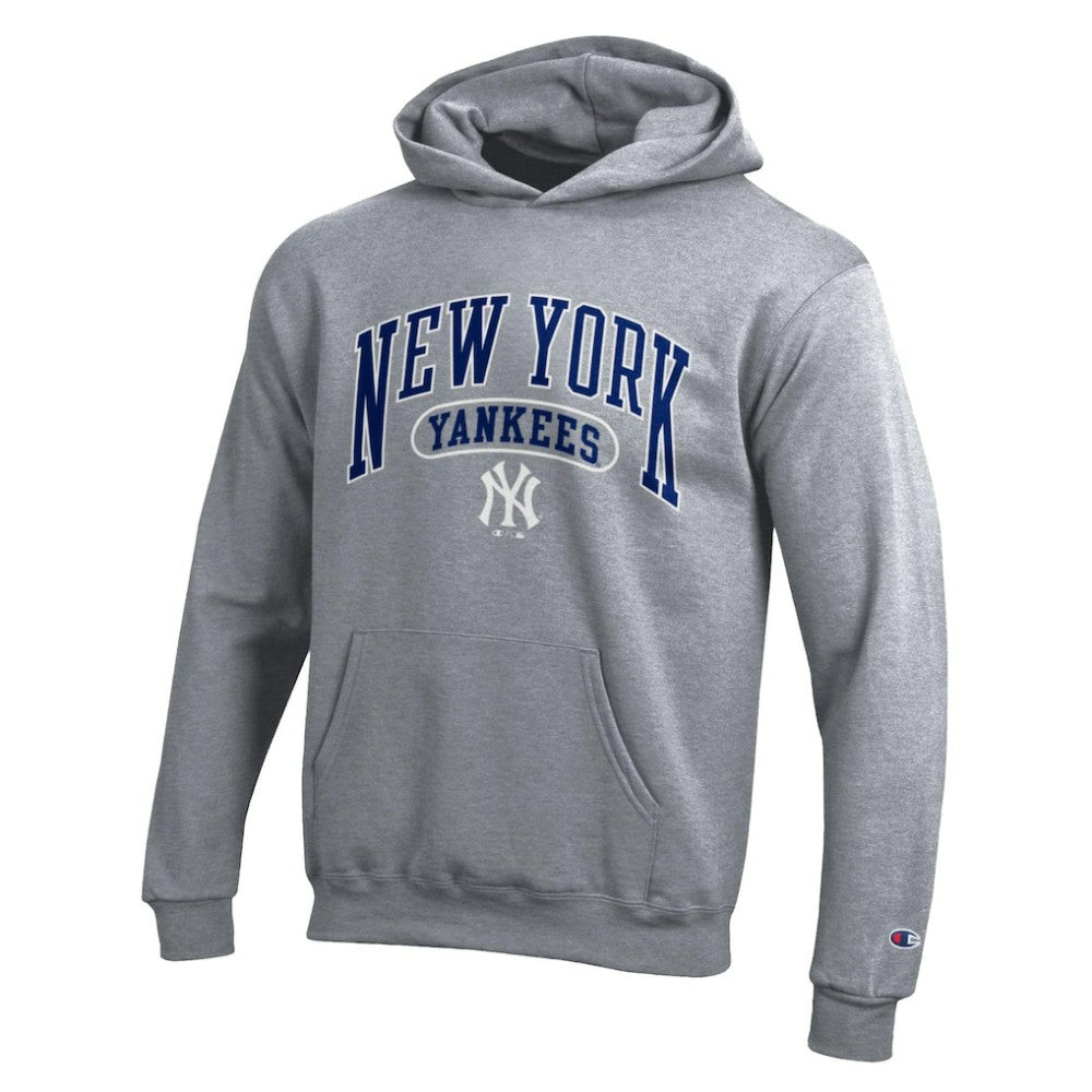 New York Yankees Champion Youth Powerblend Fleece Hoodie - Gray - MLB Online