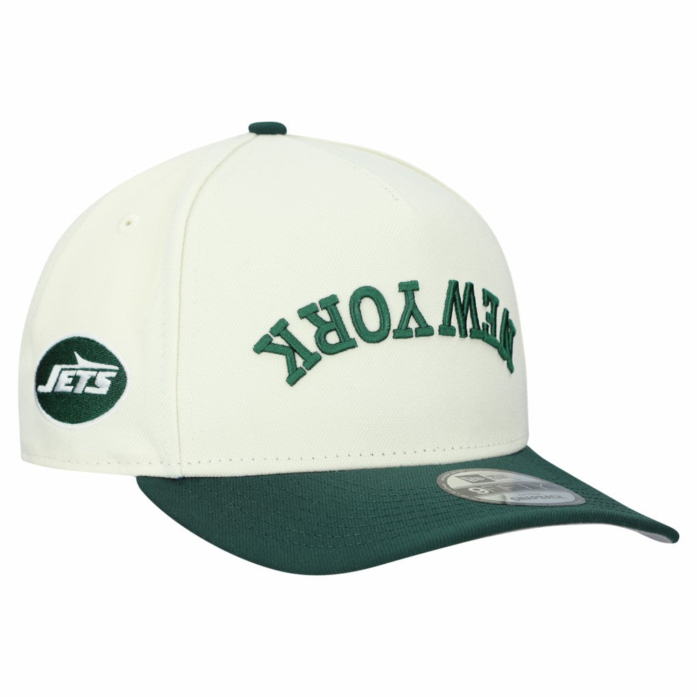 New York Jets New Era Upside Down 9FIFTY A-Frame Snapback Hat Cream