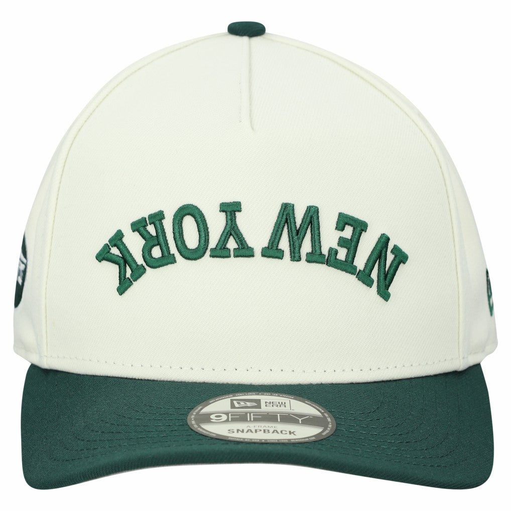 New York Jets New Era Upside Down 9FIFTY A-Frame Snapback Hat Cream