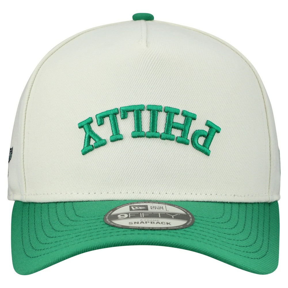 Philadelphia Eagles New Era Upside Down 9FIFTY A-Frame Snapback Hat Cream