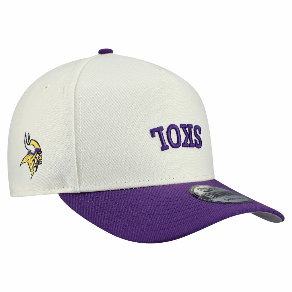 Minnesota Vikings New Era Upside Down 9FIFTY A-Frame Snapback Hat Cream