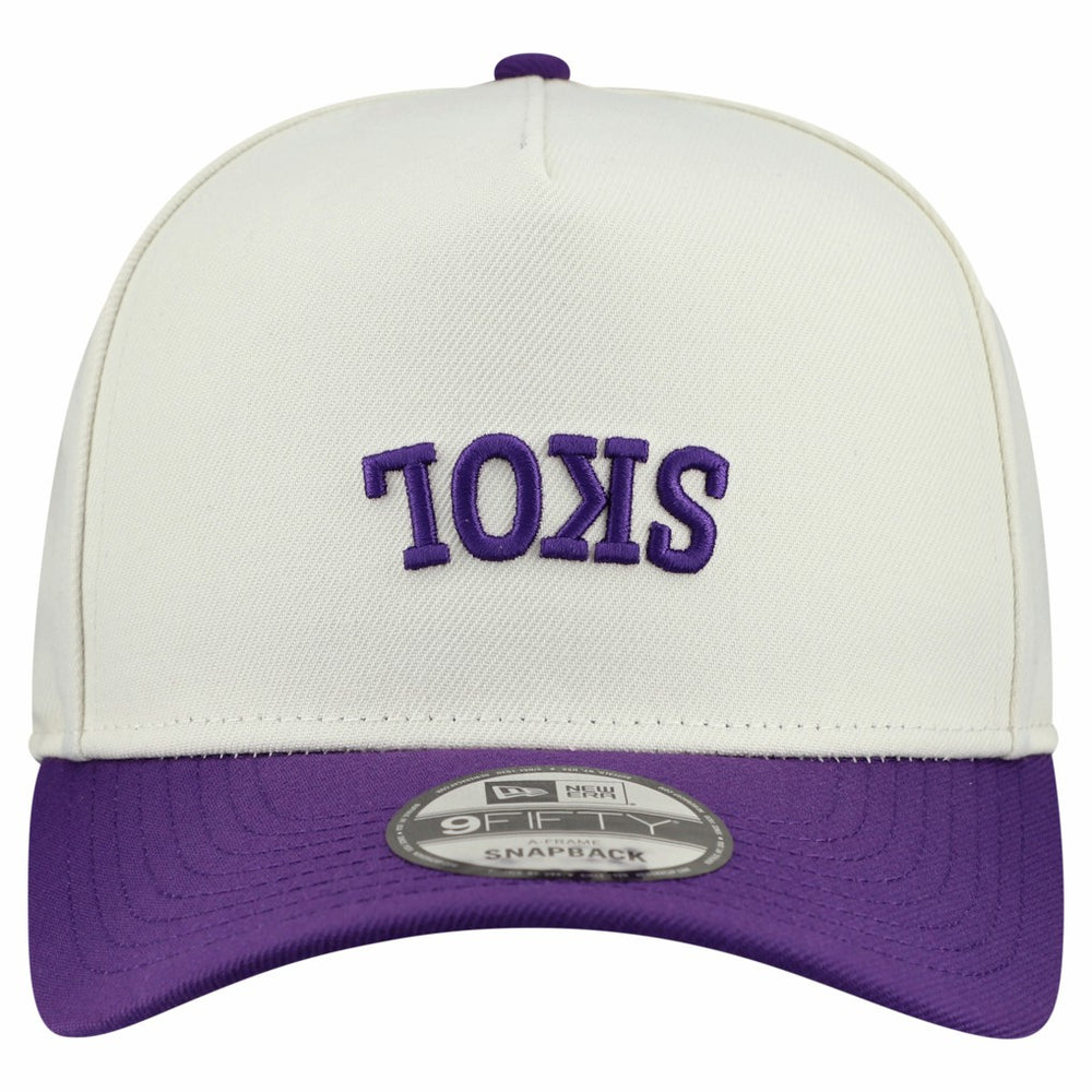 Minnesota Vikings New Era Upside Down 9FIFTY A-Frame Snapback Hat Cream