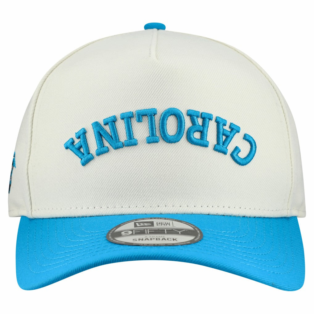 Carolina Panthers New Era Upside Down 9FIFTY A-Frame Snapback Hat Cream