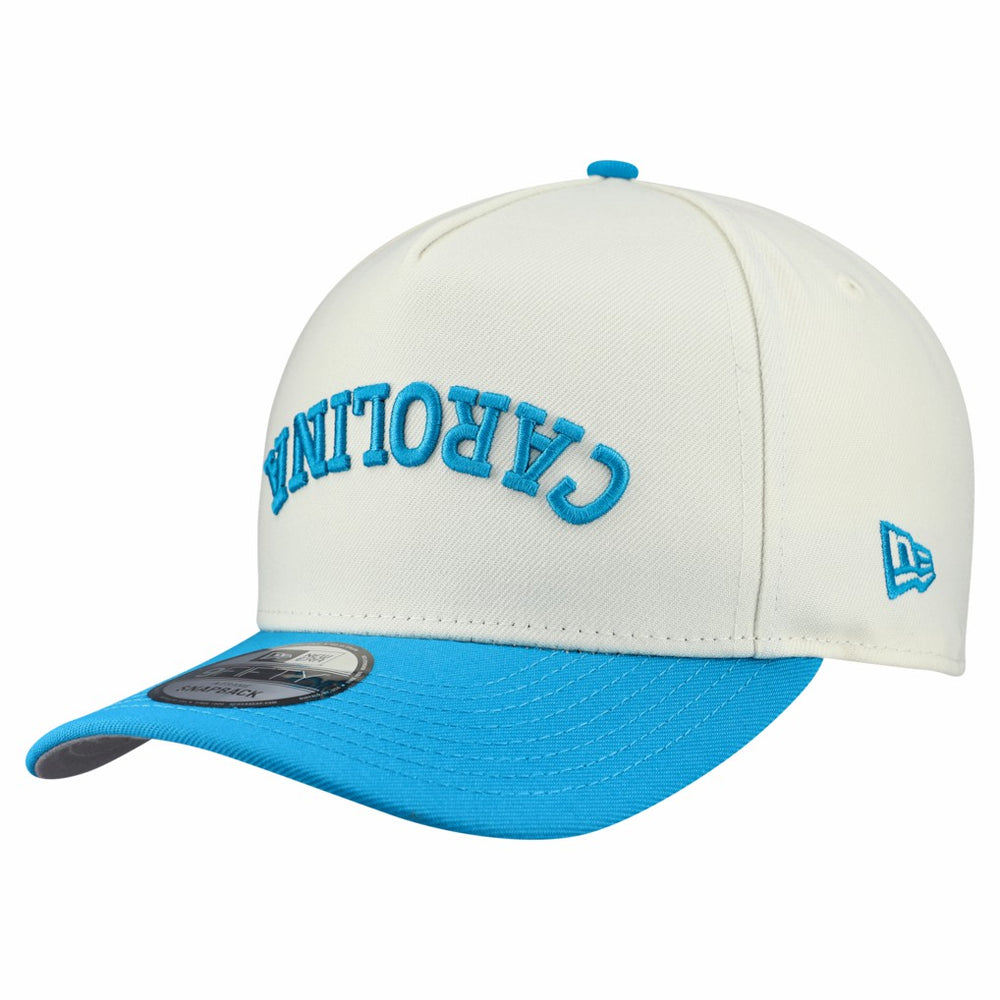 Carolina Panthers New Era Upside Down 9FIFTY A-Frame Snapback Hat Cream