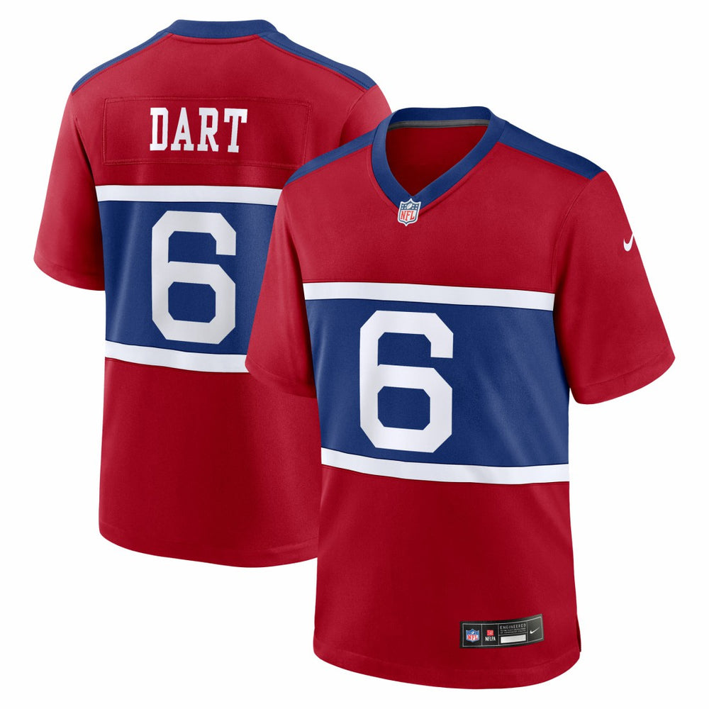 Nike Jaxson Dart New York Giants Alternate Century Red Game Jersey Red