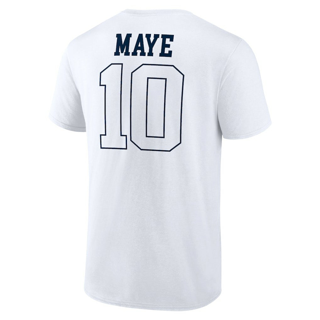 Drake Maye New England Patriots Outline Player T-Shirt White