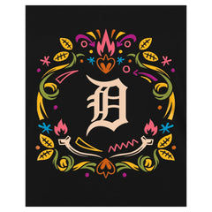 Detroit Tigers New Era Women's Día de los Muertos V-Neck T-Shirt - Black - New Era on Sale