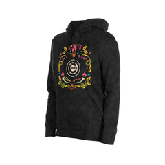 Chicago Cubs New Era Women's Día de Muertos Mineral Wash Hoodie Sweatshirt - Black - New Era Lifestyle