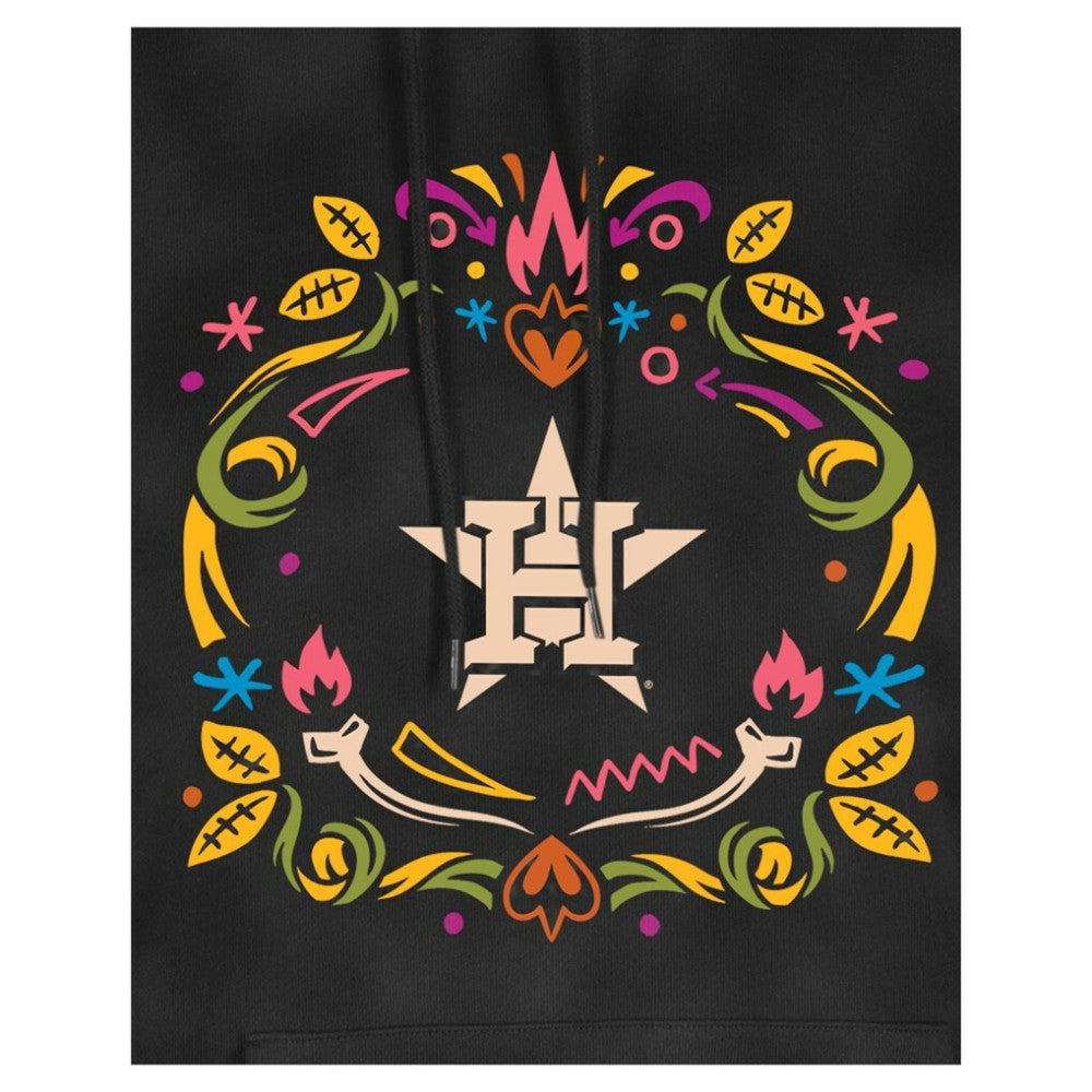 Houston Astros New Era Women's Día de Muertos Mineral Wash Hoodie Sweatshirt - Black - New Era on Sale