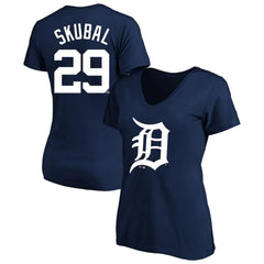 Tarik Skubal Detroit Tigers Profile Women's Plus Size Name & Number V-Neck T-Shirt - Navy - MLB Discount