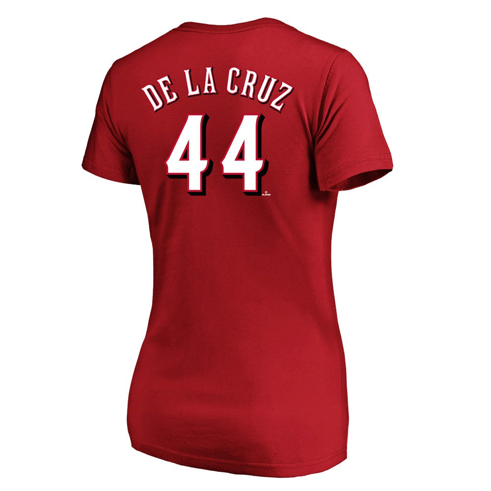 Elly De La Cruz Cincinnati Reds Profile Women's Plus Size Name & Number V-Neck T-Shirt - Red - MLB Online