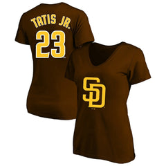 Fernando Tatis Jr. San Diego Padres Profile Women's Plus Size Name & Number V-Neck T-Shirt - Brown - MLB Lifestyle