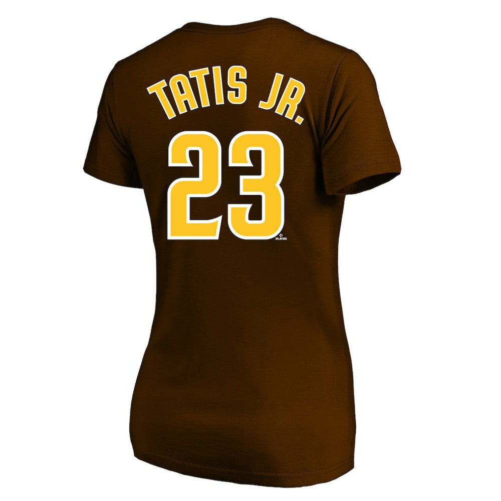Fernando Tatis Jr. San Diego Padres Profile Women's Plus Size Name & Number V-Neck T-Shirt - Brown - MLB Lifestyle