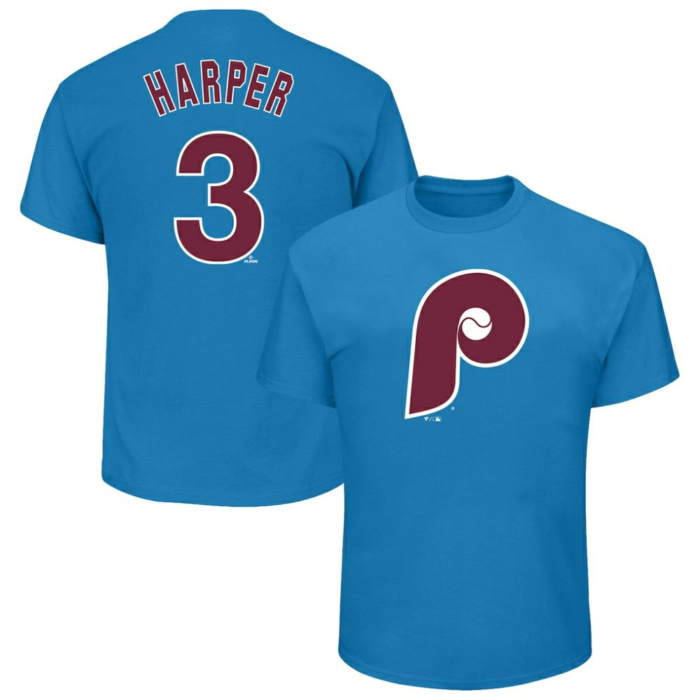 Bryce Harper Philadelphia Phillies Profile Big & Tall Player Name & Number T-Shirt - Light Blue - MLB Sale