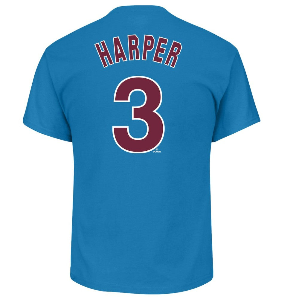 Bryce Harper Philadelphia Phillies Profile Big & Tall Player Name & Number T-Shirt - Light Blue - MLB Sale