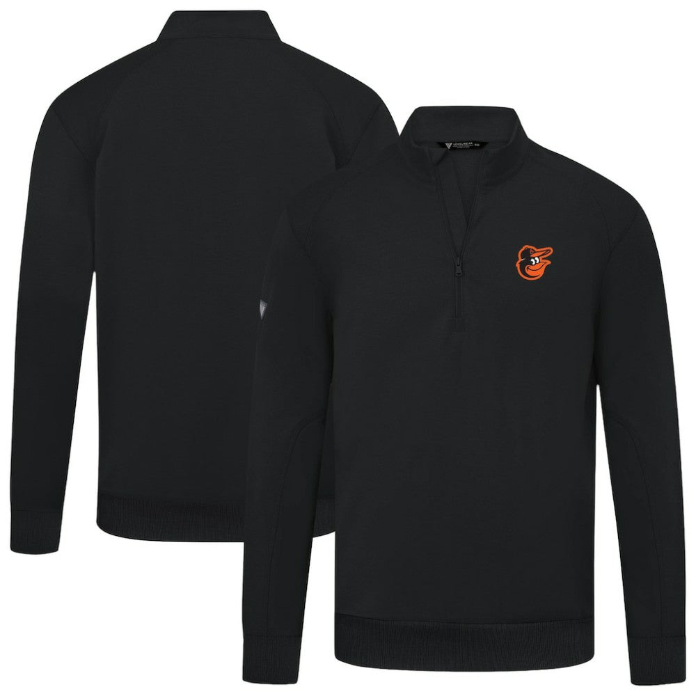 Baltimore Orioles Levelwear Upright Insignia Tri-Blend Quarter-Zip Pullover - Black - MLB Discount