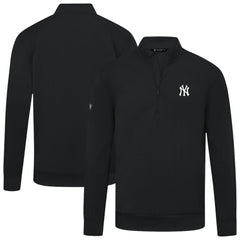 New York Yankees Levelwear Upright Insignia Tri-Blend Quarter-Zip Pullover - Black - MLB Online