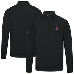 Los Angeles Angels Levelwear Upright Insignia Tri-Blend Quarter-Zip Pullover - Black - MLB Lifestyle