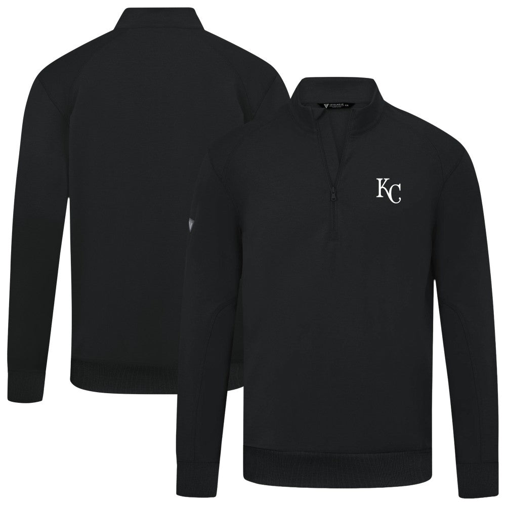 Kansas City Royals Levelwear Upright Insignia Tri-Blend Quarter-Zip Pullover - Black - MLB on Sale