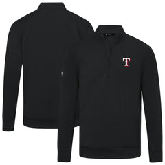 Texas Rangers Levelwear Upright Insignia Tri-Blend Quarter-Zip Pullover - Black - MLB Lifestyle