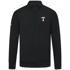 Texas Rangers Levelwear Upright Insignia Tri-Blend Quarter-Zip Pullover - Black - MLB Lifestyle
