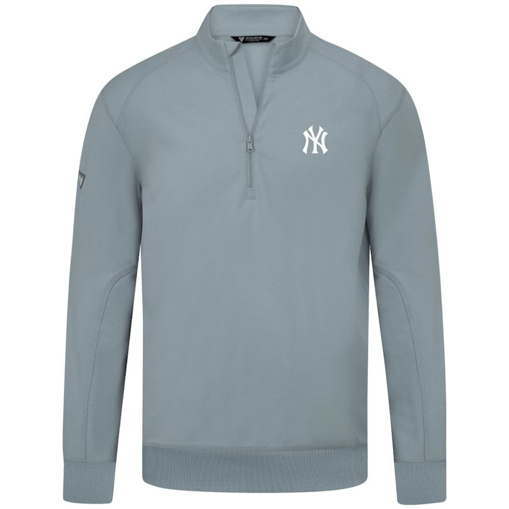 New York Yankees Levelwear Upright Insignia Tri-Blend Quarter-Zip Pullover - Gray - MLB Online