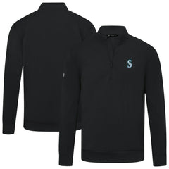 Seattle Mariners Levelwear Upright Insignia Tri-Blend Quarter-Zip Pullover - Black - MLB Discount