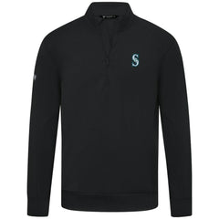 Seattle Mariners Levelwear Upright Insignia Tri-Blend Quarter-Zip Pullover - Black - MLB Discount